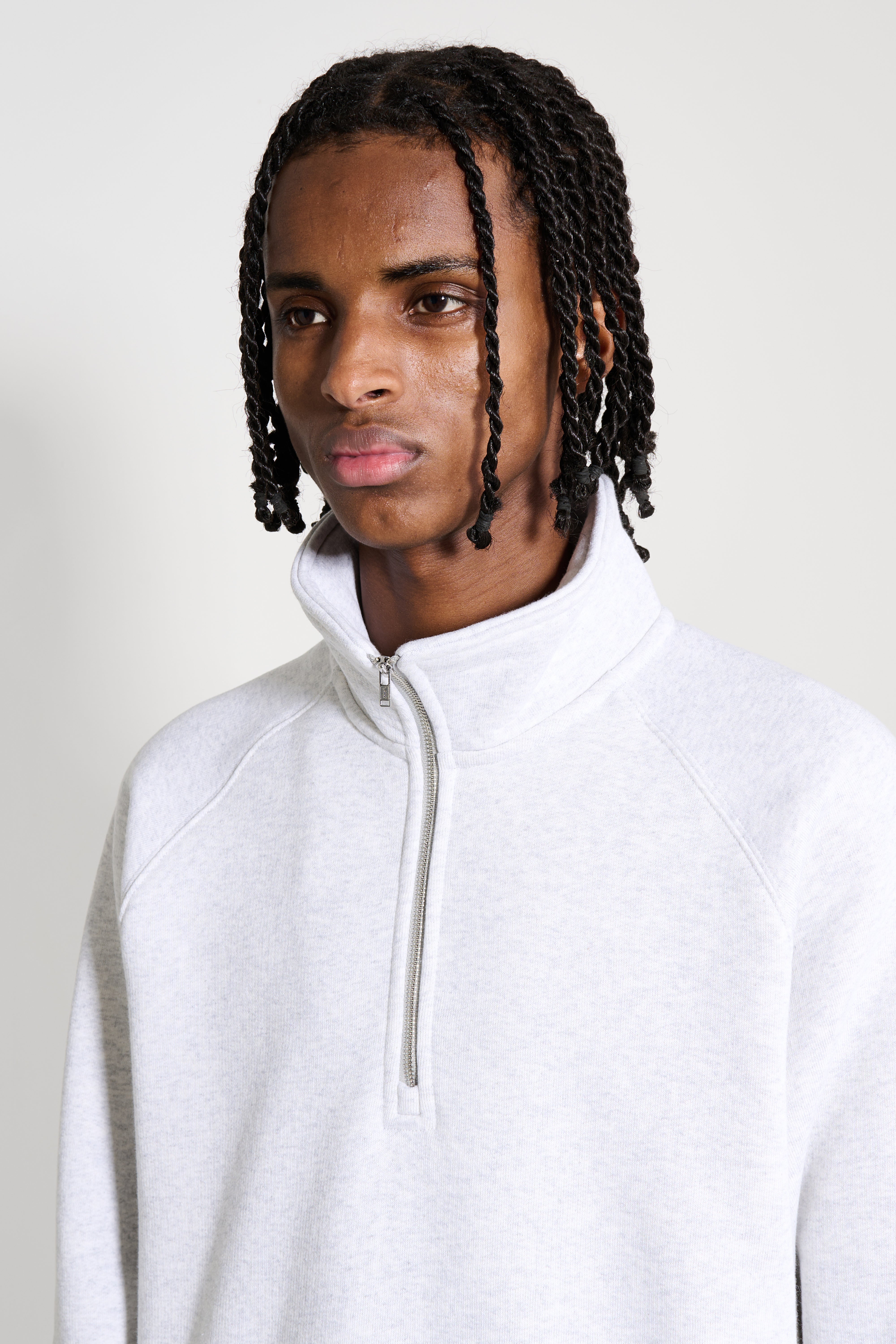 Stüssy Fleece Raglan Zip Mock Ash Heather – Très Bien