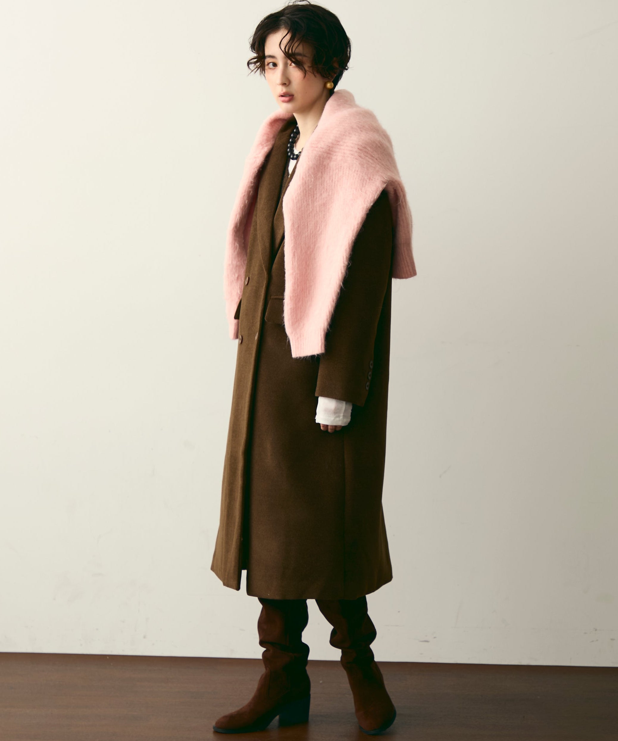 裏キルティングチェスターコート | Trish