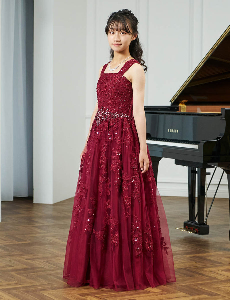 小中学校正 コンクールドレス・発表会ドレスにお薦めワインレッド