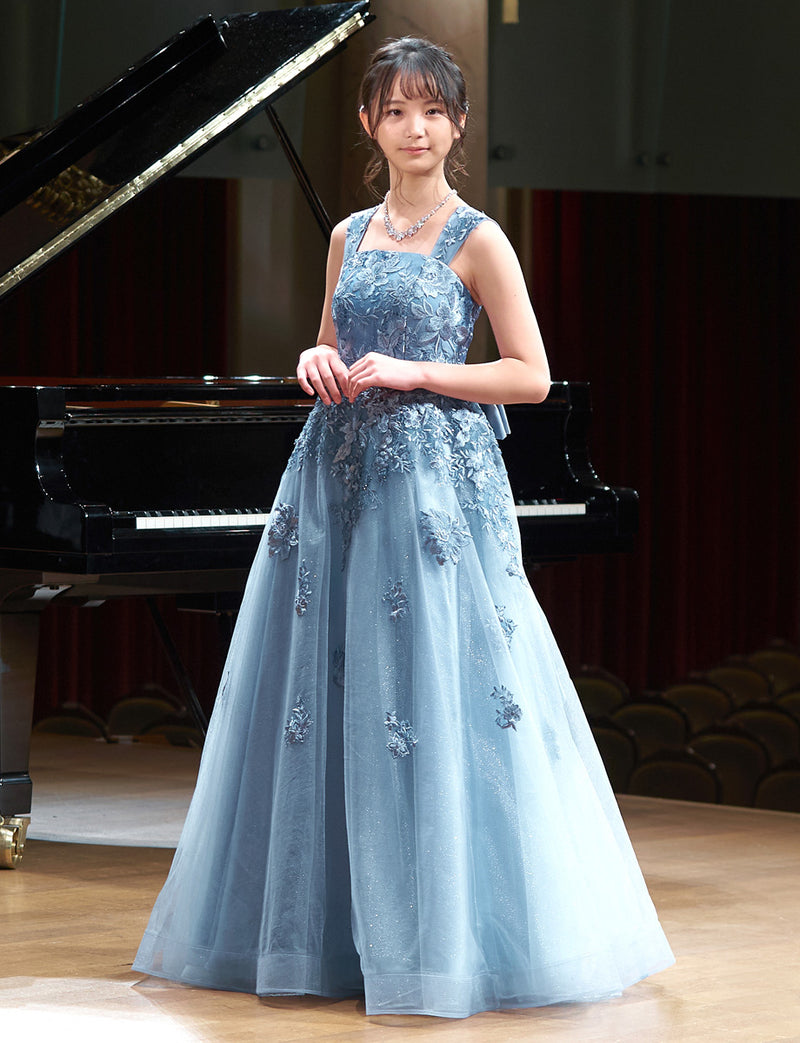 ブルーグレー 演奏会ドレス・コンクールドレス・発表会にお薦め