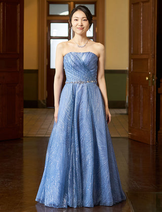 演奏会ドレス・ステージドレスにお薦めブルーグレーロングドレス｜Fine