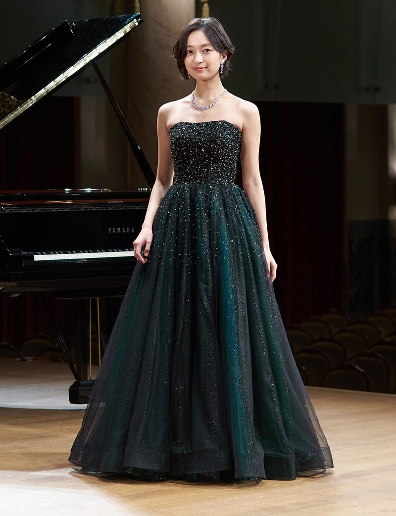 グリーン ステージドレス・演奏会ドレスにお薦めロングドレス・TN2030