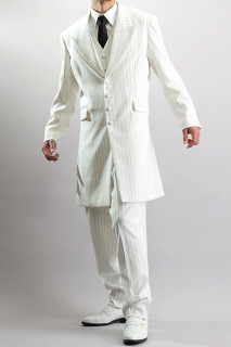ズートスーツ・zoot suit ストライプ ホワイト｜日本製・試着可能な