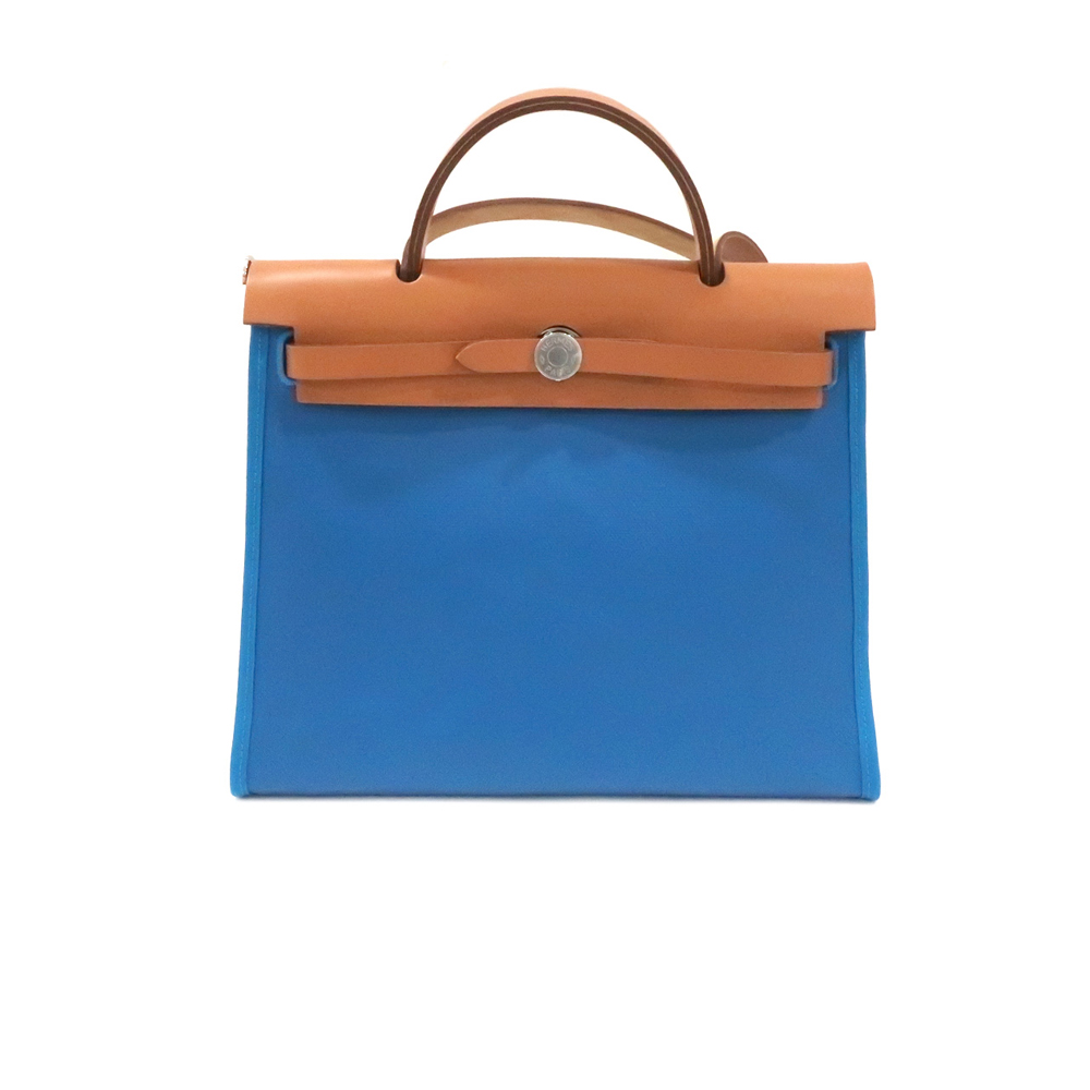 お買取りしました！ エルメス エールバッグジップPM ブルー系 シルバー