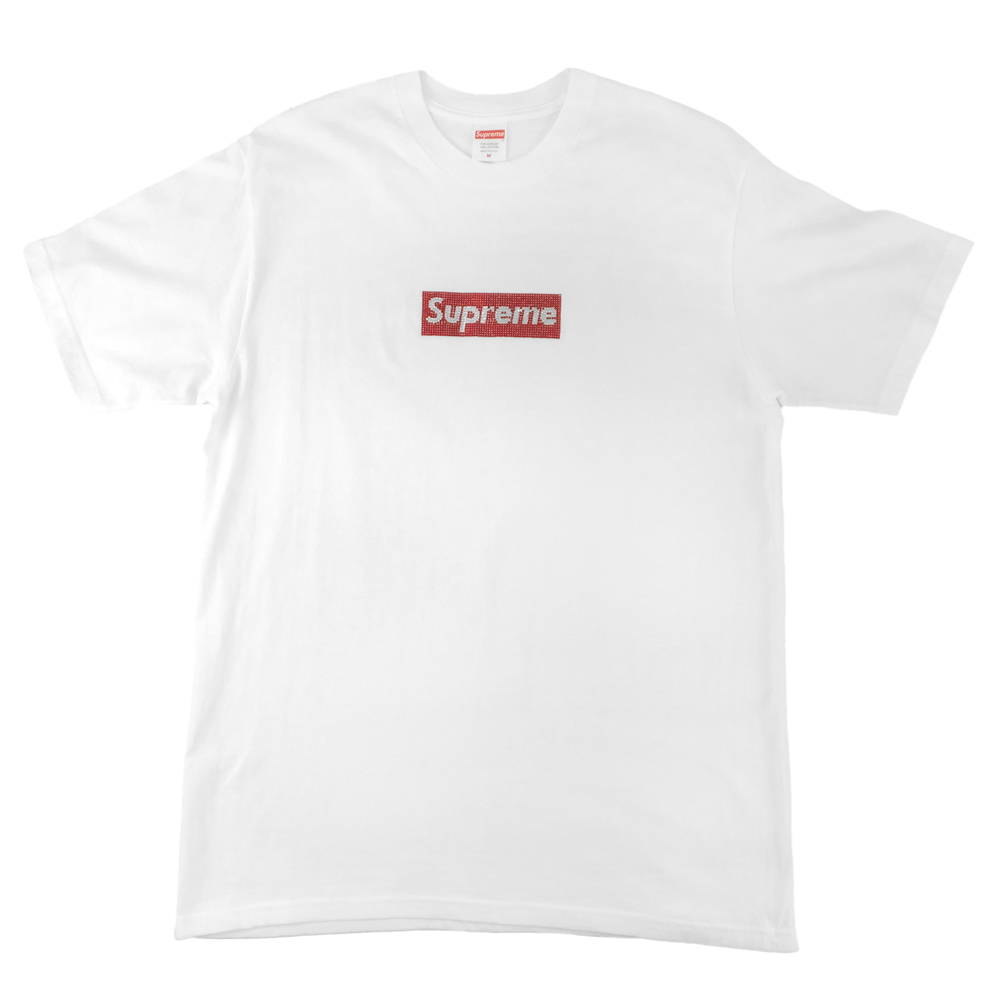 天白】【セール】【SUPREME】シュプリーム スワロフスキー ロゴ 半袖T
