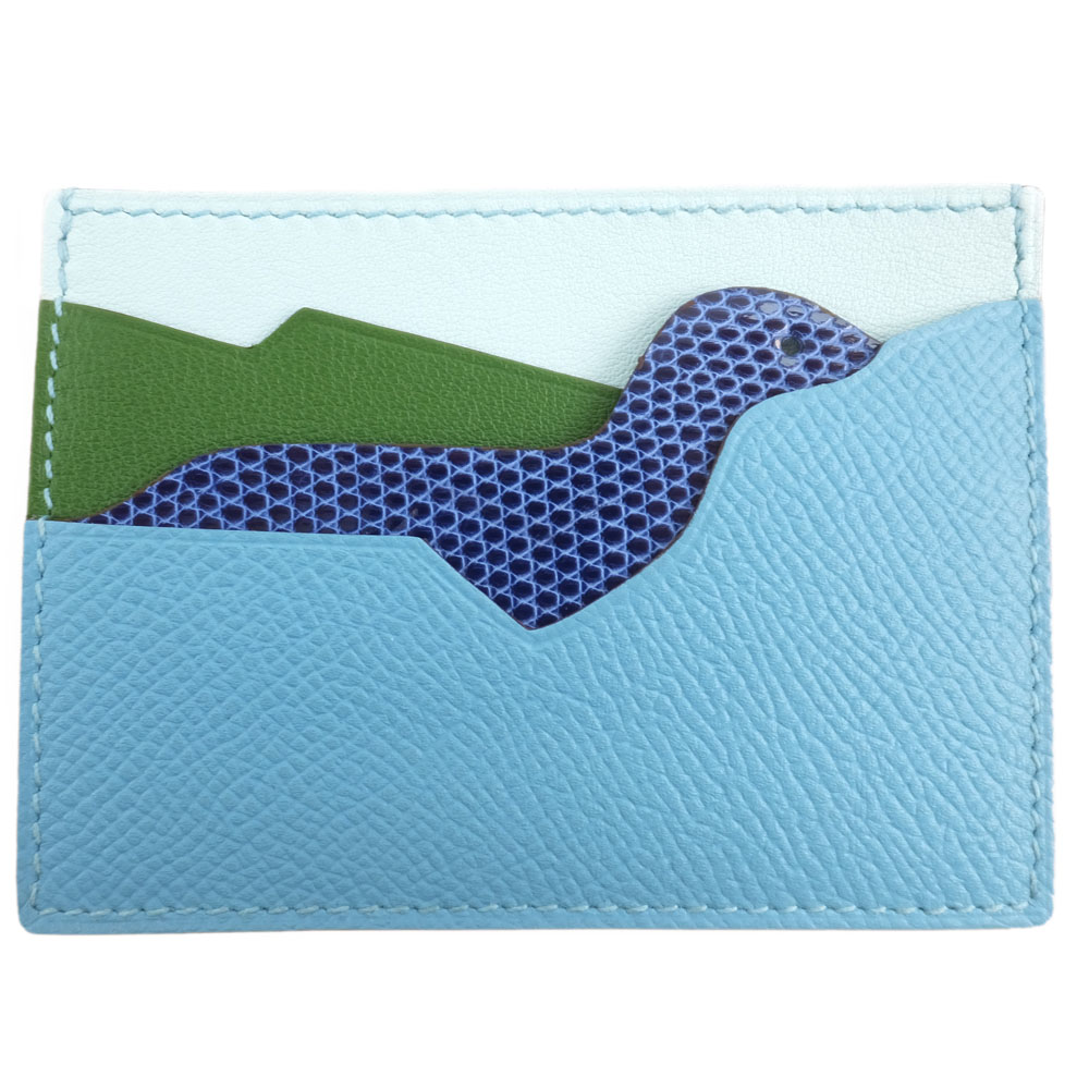 天白】【HERMES】エルメス プティ アッシュ カードケース 自然史 BL