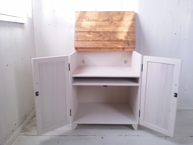 ナチュラルテイスト キャビネット 観音開きタイプ 扉付 収納棚 木の扉