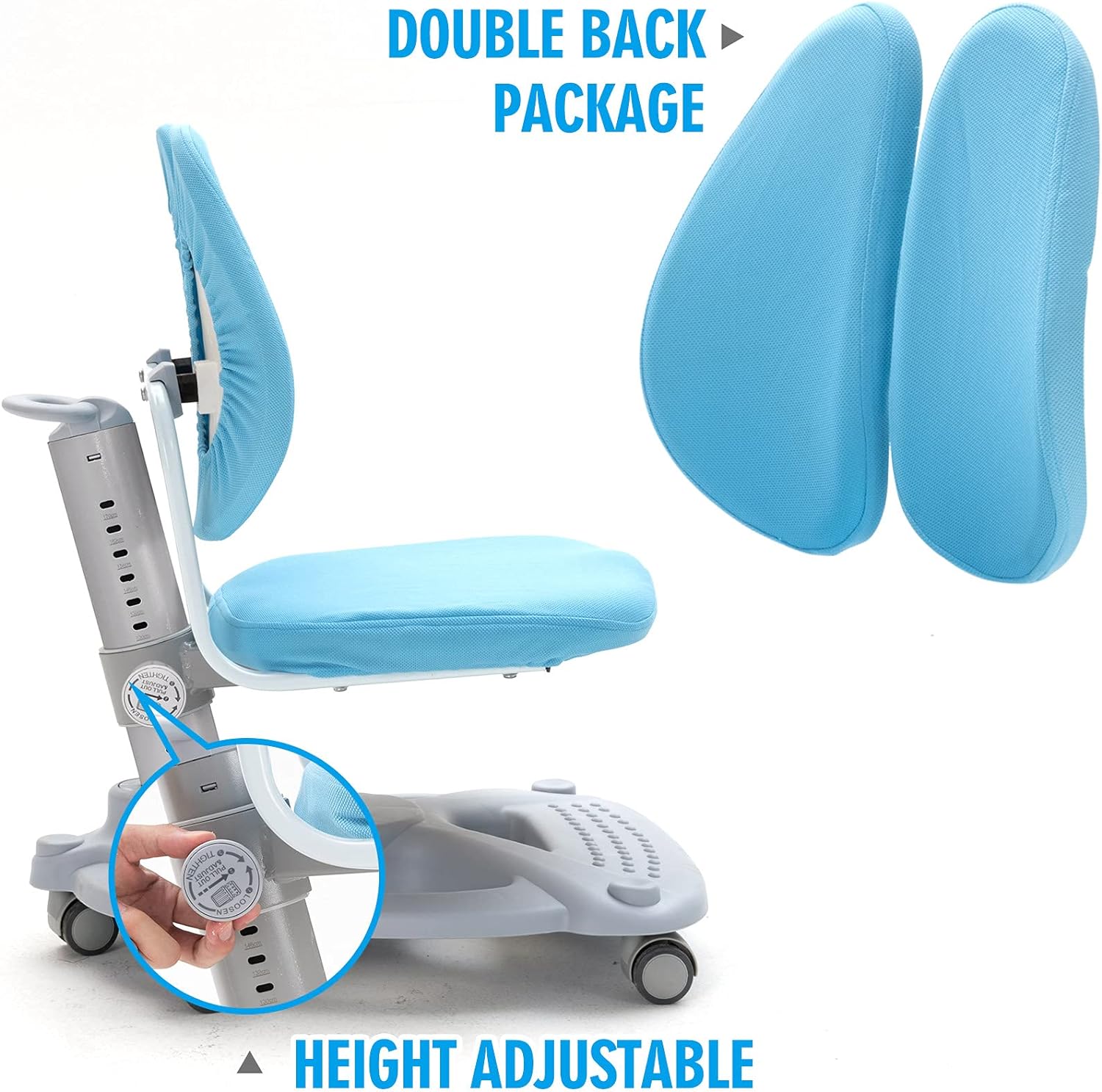 UNICOO Adjustable Kids Desk and Chair Set – Ergonomic Design, Extra Wi