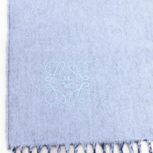 マフラー ストール アナグラム フリンジ ウール カシミヤ ロゴ刺繍