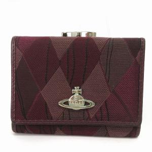 オーブ 財布 三つ折り がま口 ワインレッド（2024/12/13買取