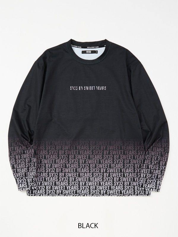 SY32 by SWEET YEARS - GRADATION LOGO L/S TEE | Tシャツ | ブラック