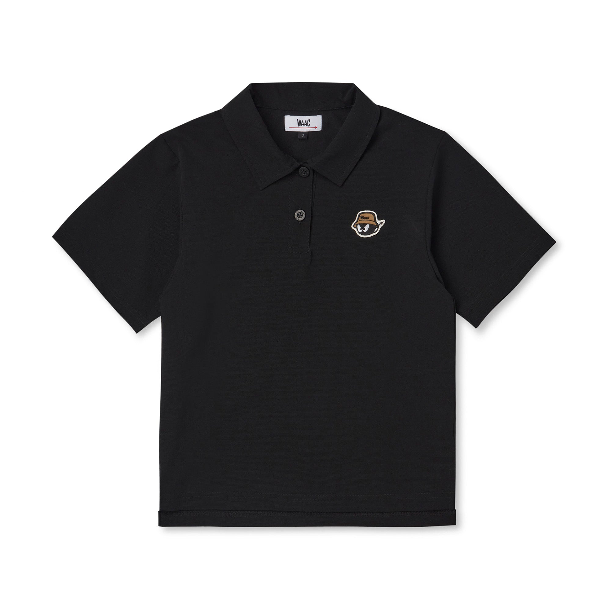 WOMEN ミニリップエアーポロシャツ ブラック