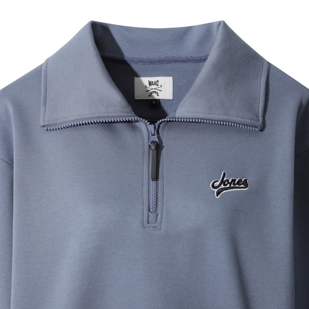 WAAC X JONES】WOMEN ハーフジップスウェットシャツ サックスブルー