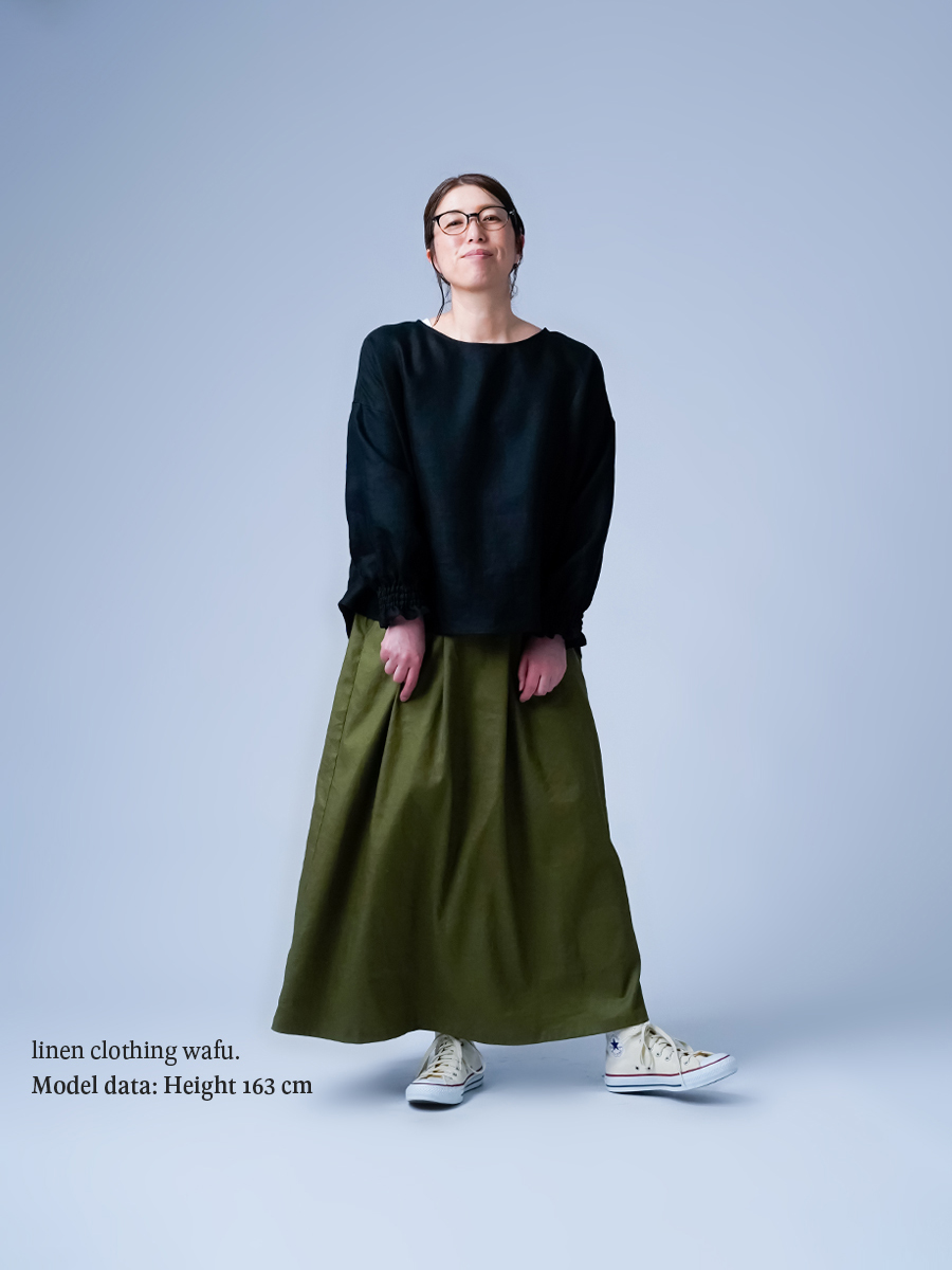 wafu】【プレミアム】やみつきになる快適さ。袖くしゅリネントップス