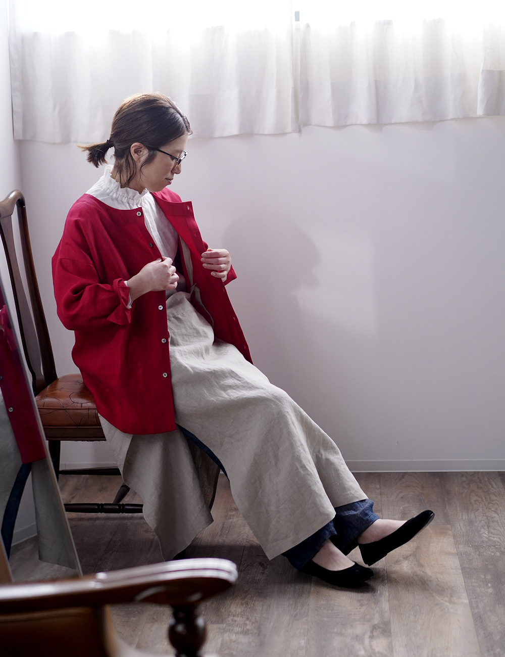 wafu】【リネン シャツジャケット】細部までこだわり技に心酔する