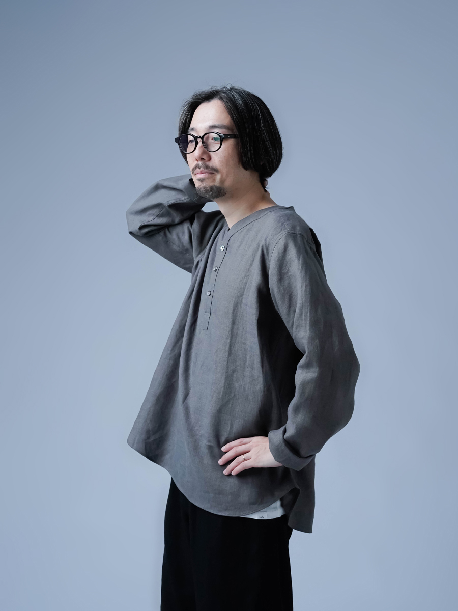 リネントップス】快適さ無制限 スリーピングシャツ ／ 鈍色 t030c-nib1