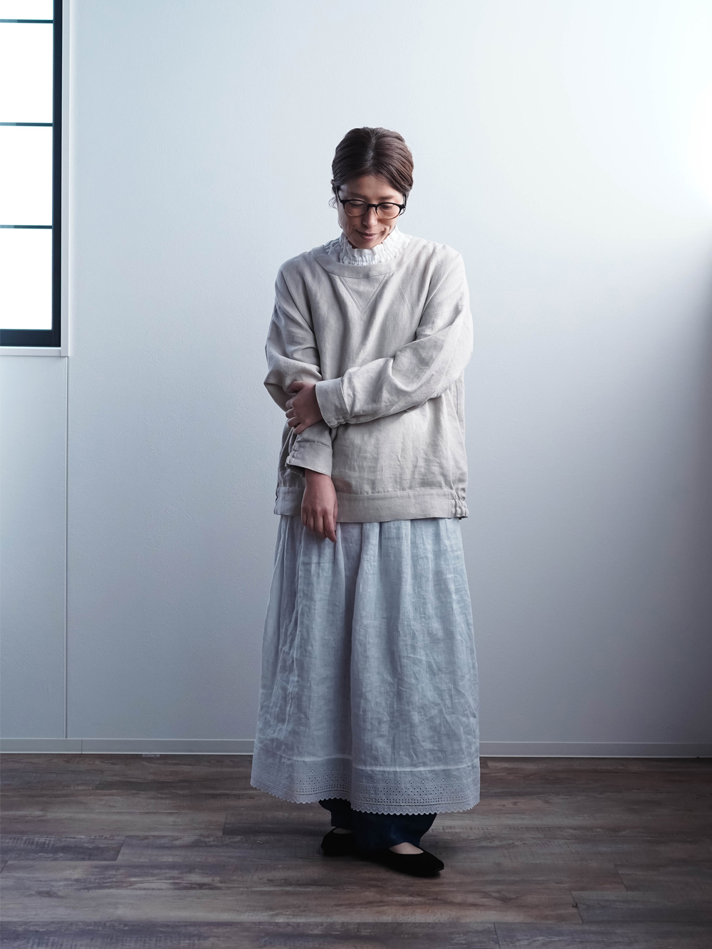 リネンスウェット】サイズ感が大事しっかり者のスウェット ／ 亜麻