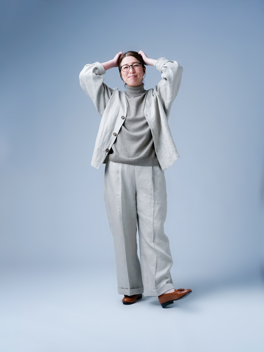 リネンジャケット】美しさ極まる 艶バスク・ジャケット ／ 亜麻