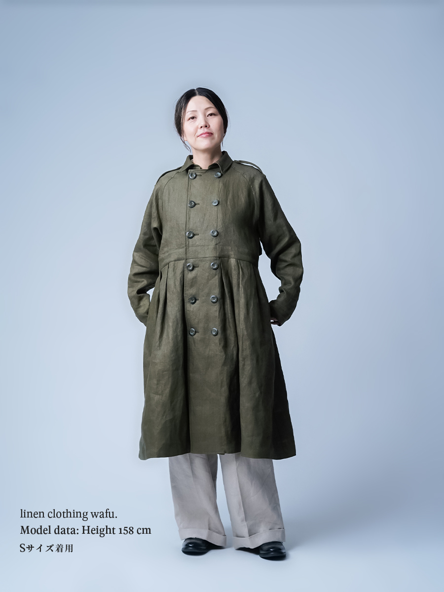リネントレンチコート】納得の佇まい、手仕事の贅沢 リネンドレス