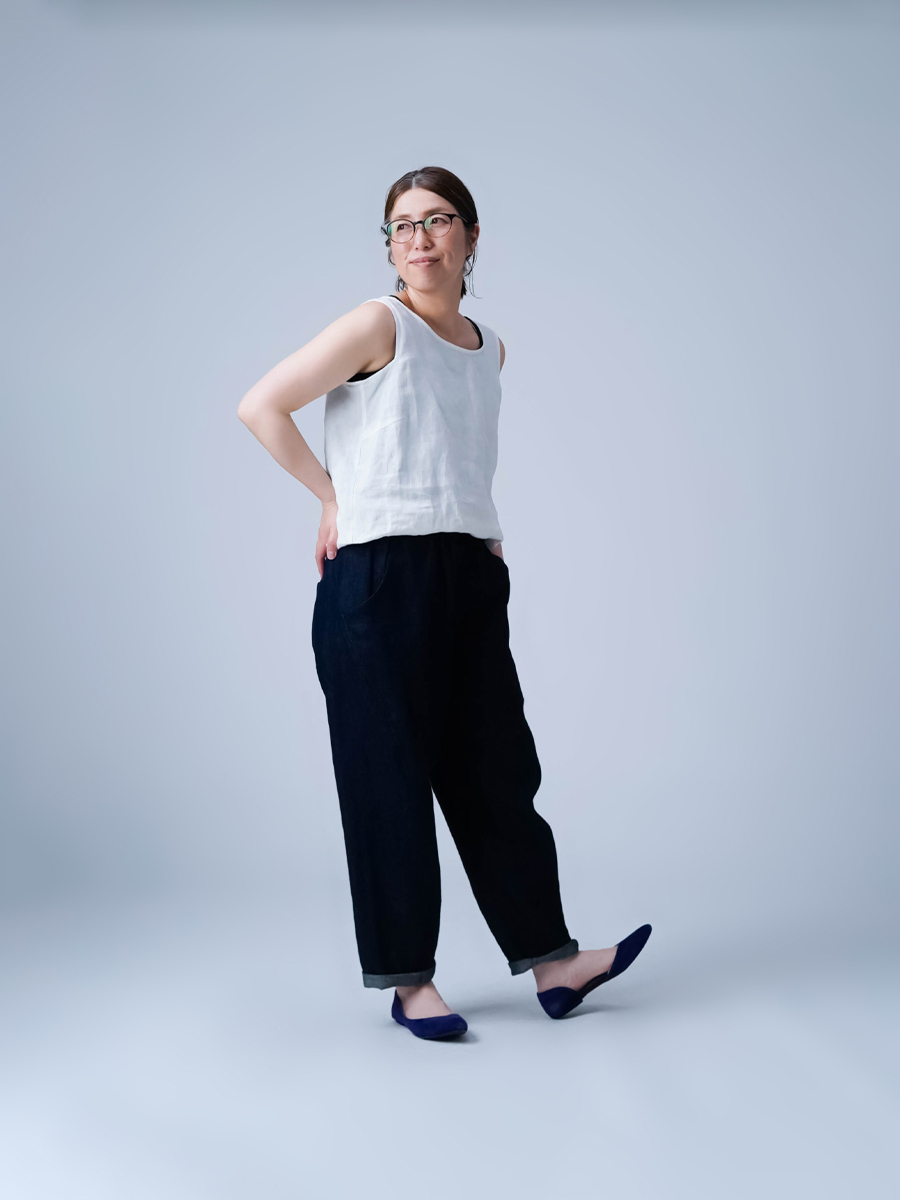 リネンタンクトップ】脇汗対策の救世主 リネン梨地 よしタンクNEO ／ 4