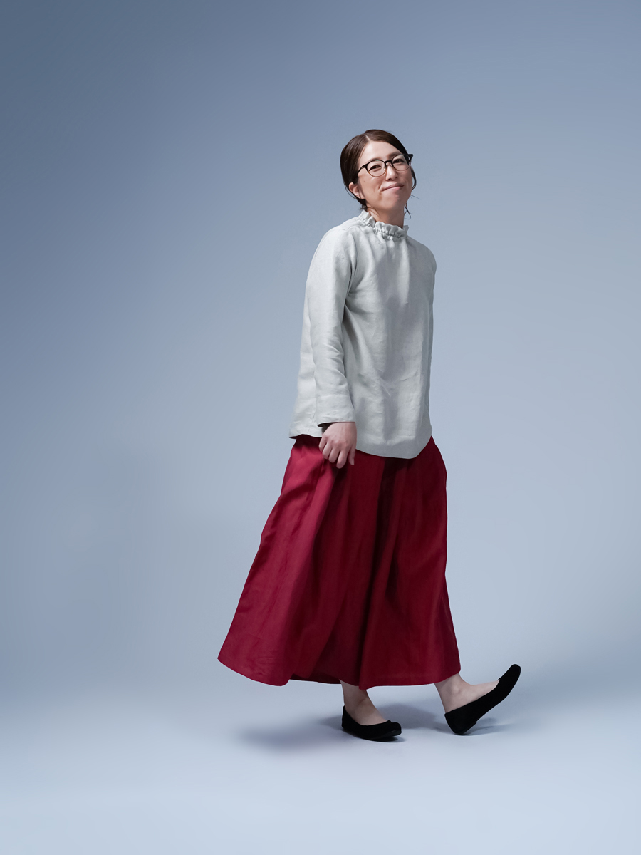 リネントップス】プレミアムリネン タートル トップス 薄地