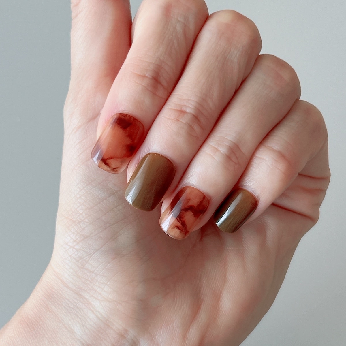 OUTLET】つけ爪 PB. fasmy ネイルチップ 24枚入 03 ブラウンマーブル