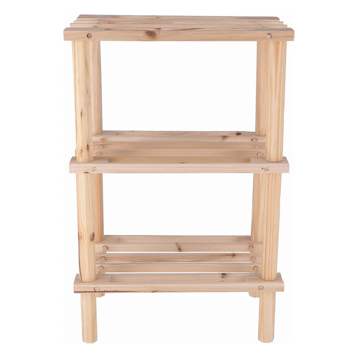 3段ラック 収納ラック 木製 マルチフリーラック ハーフ ナチュラル