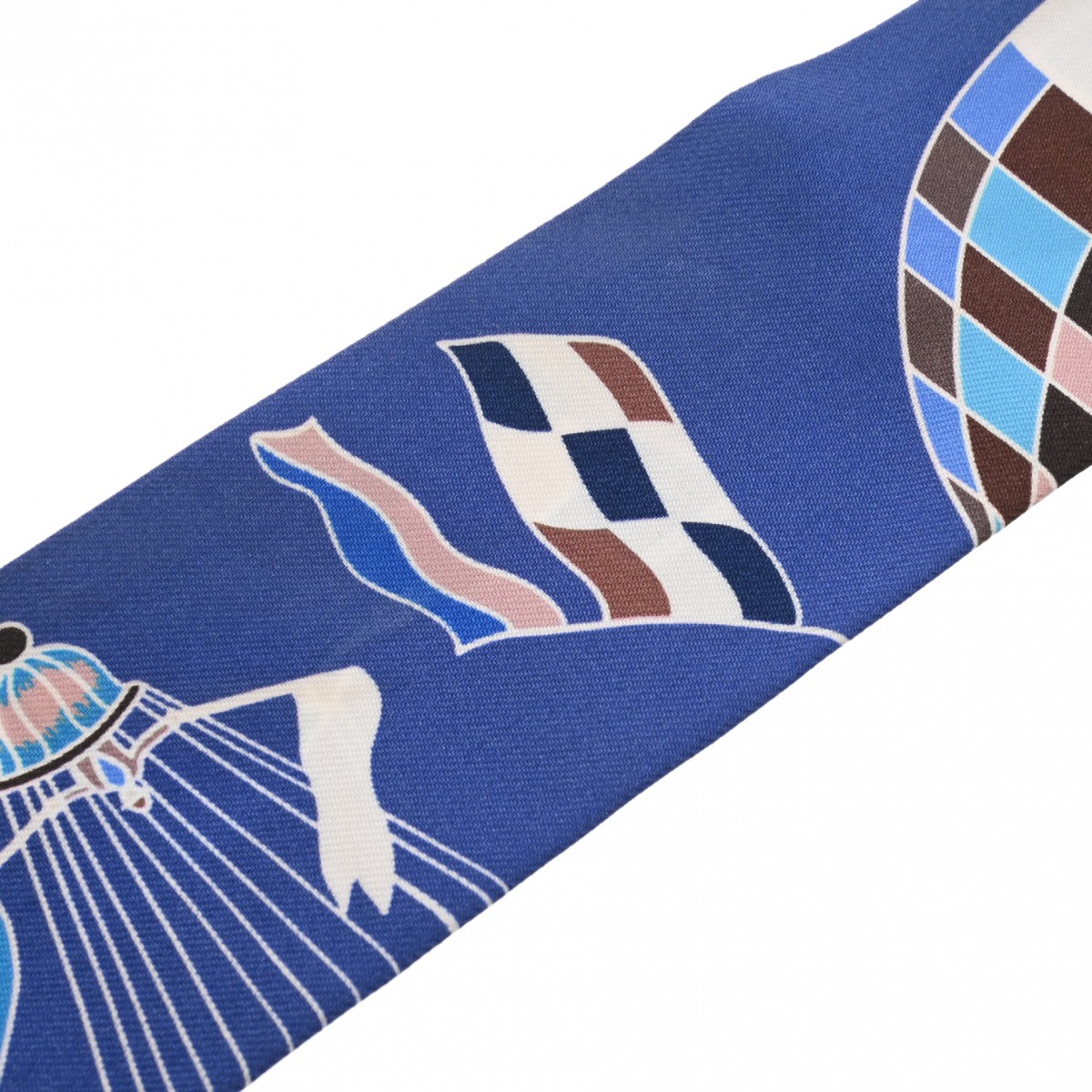 エルメス ツイリー LES FOLIES DU CIEL ブルー系マルチカラー シルク