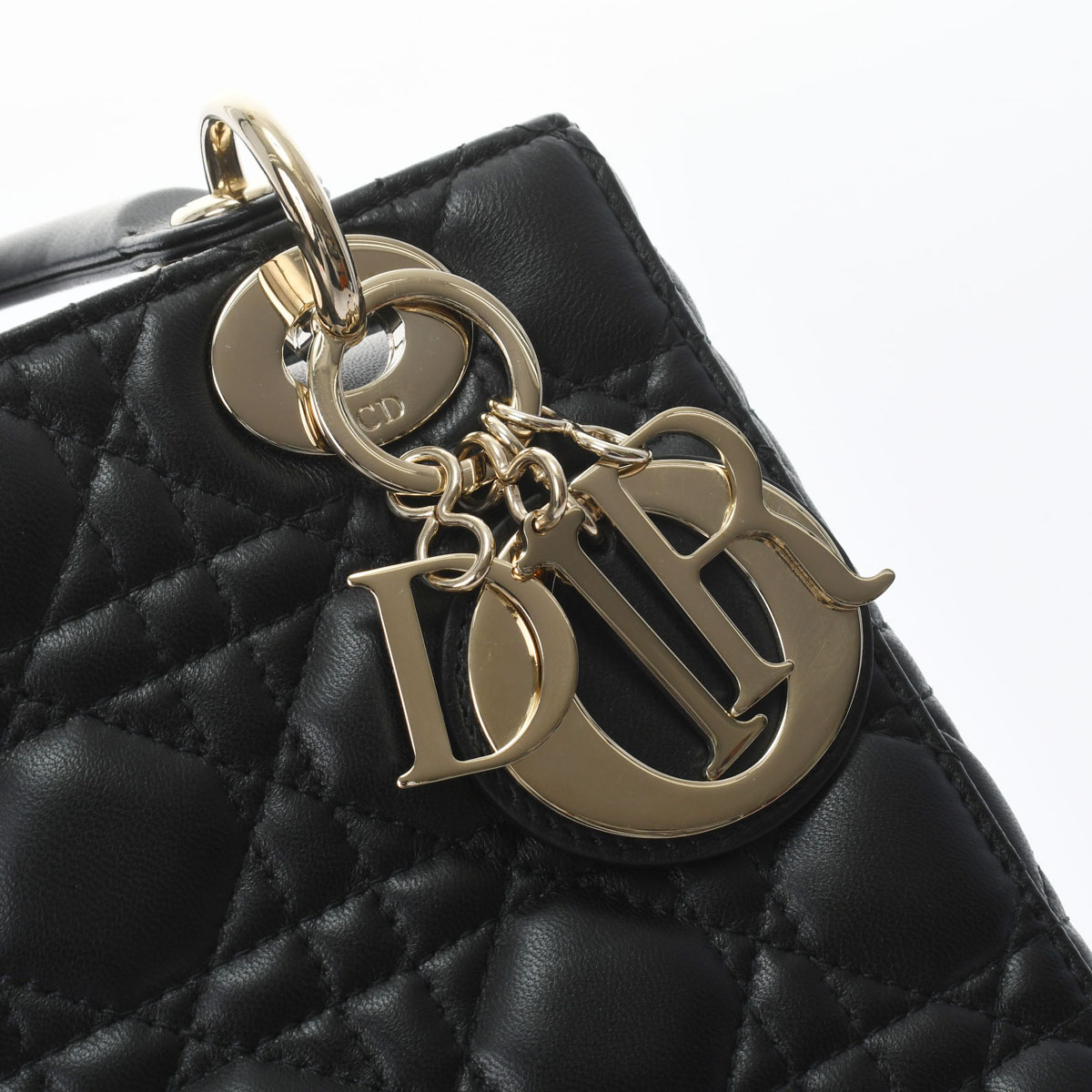 LADY DIOR My ABCDior スモールバッグ カナージュ ブラック/ゴールド