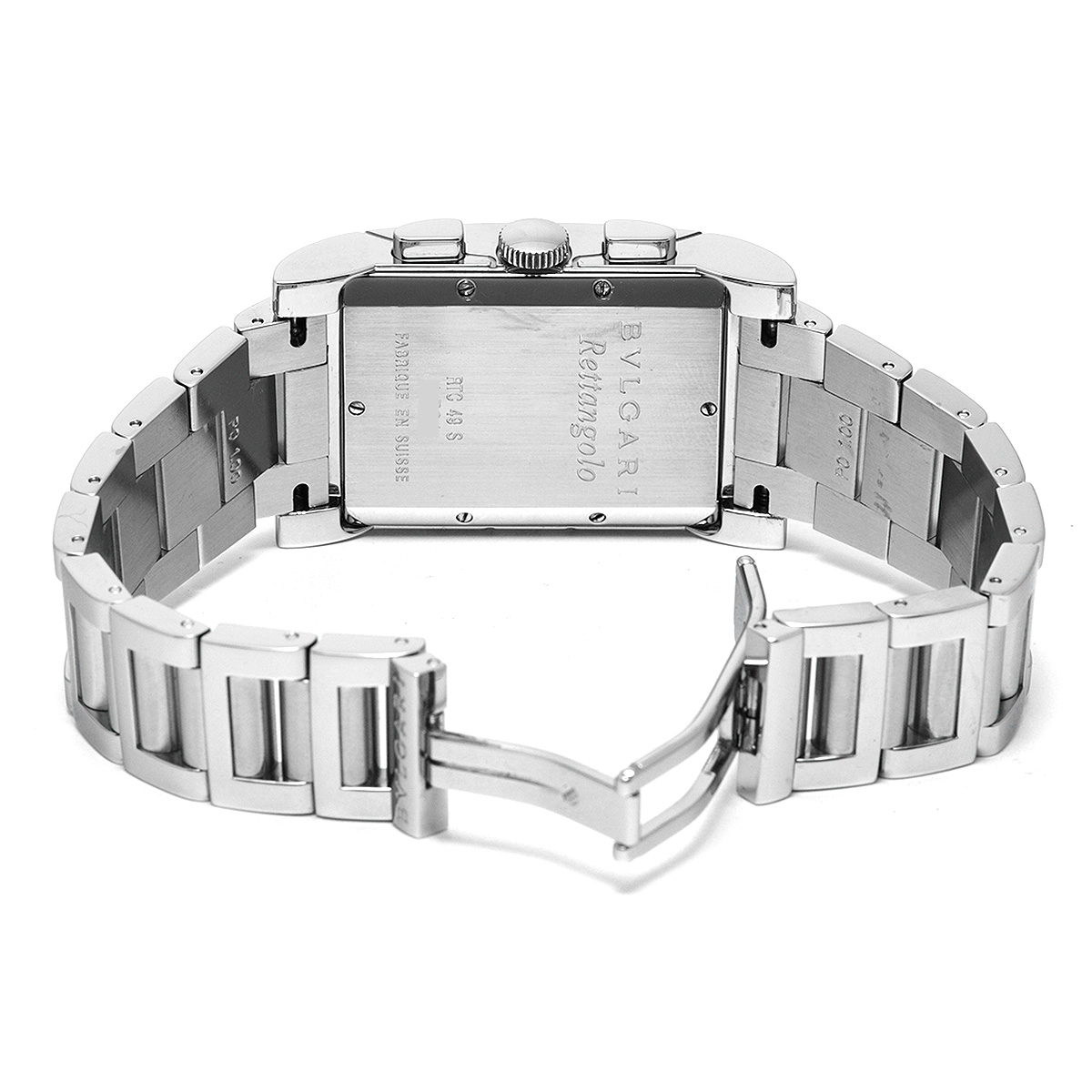 ブルガリ レッタンゴロ クロノグラフ RTC49S ホワイト メンズ 時計