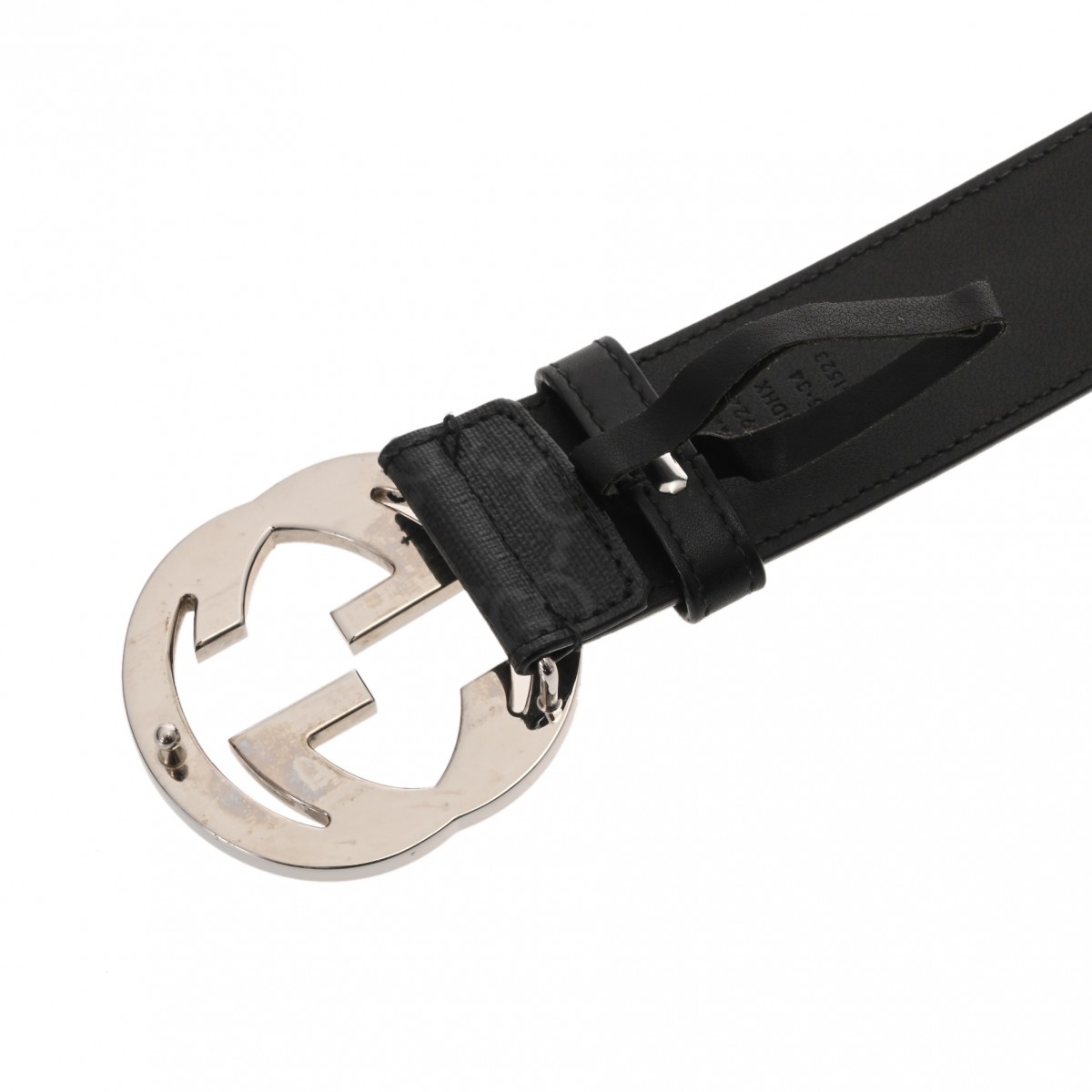 グッチ GGバックル #85 ブラック/シルバー金具 411924 GGスプリーム