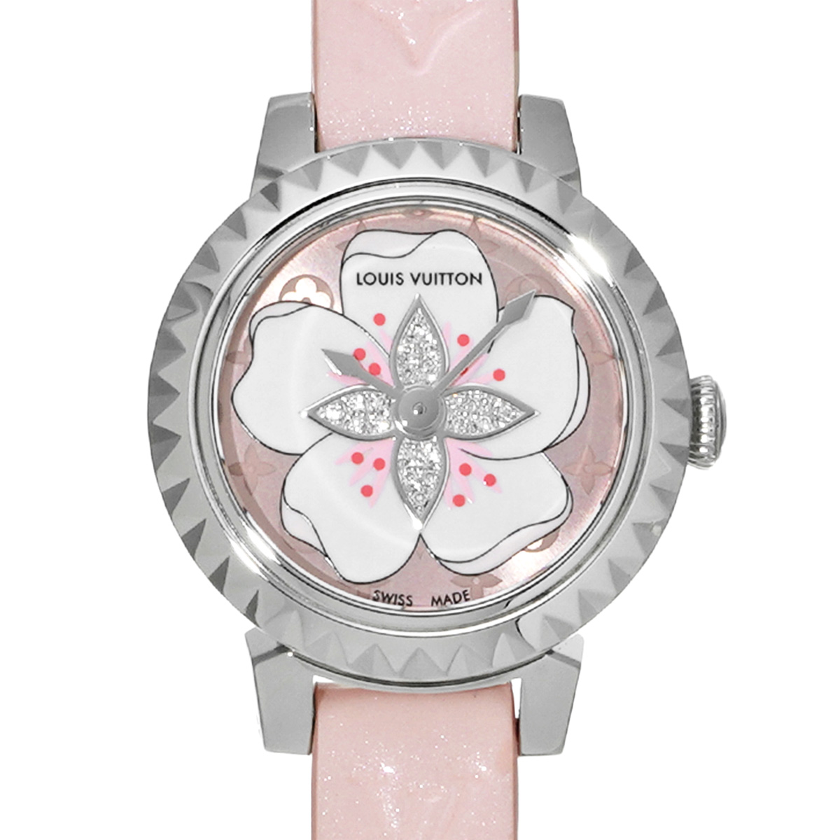 ルイ ヴィトン タンブール Q1M07 ピンク/ホワイト/ダイヤモンド