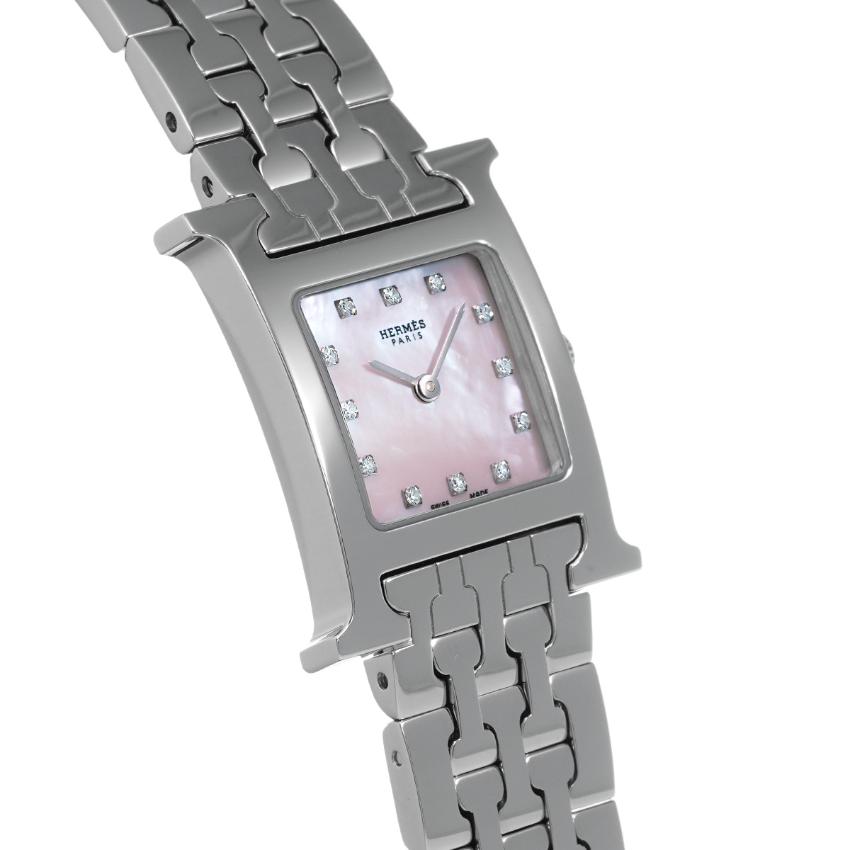 エルメス Hウォッチ HH1.210.285 ピンクシェル/ダイヤモンド