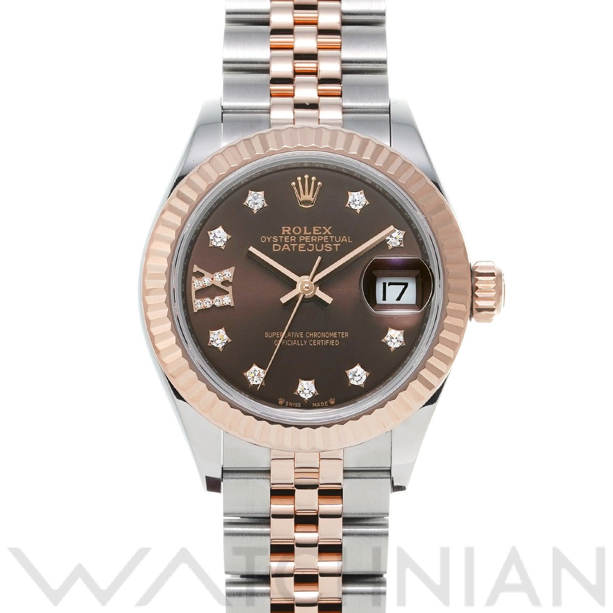 ロレックス レディ デイトジャスト 28 279171G チョコレート