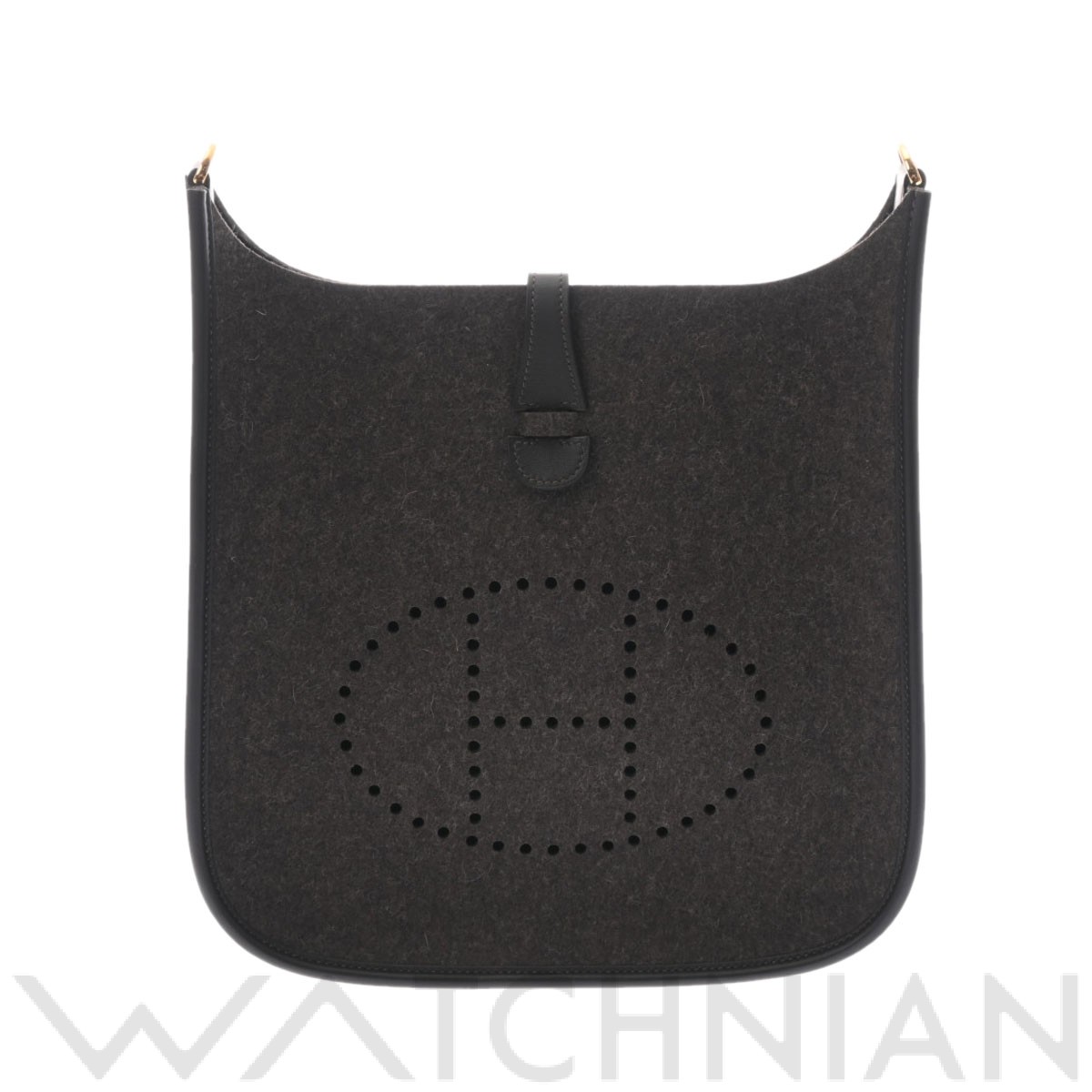 エルメス エヴリン3 PM グレー/エベンヌ/ゴールド金具 フェルト/ヴォー