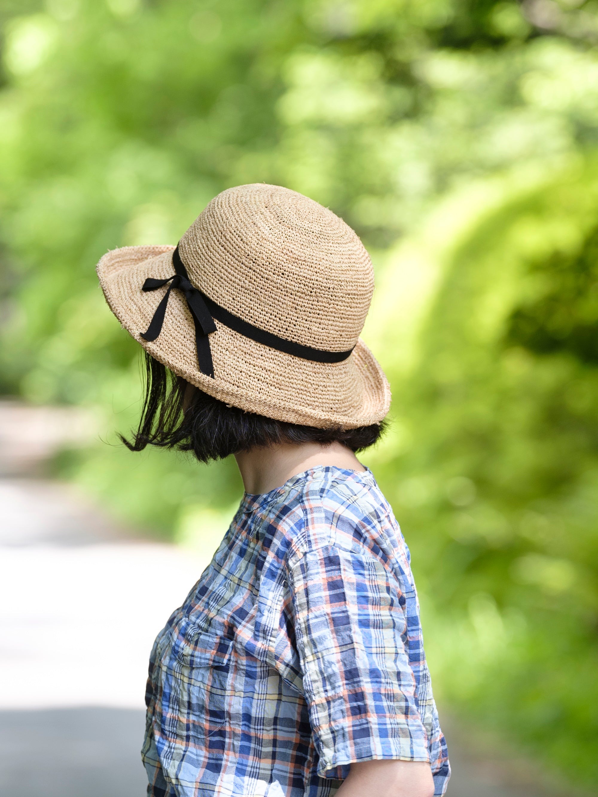 ラフィア糸入りかぎ編み ソフトハットセーラ｜石田製帽