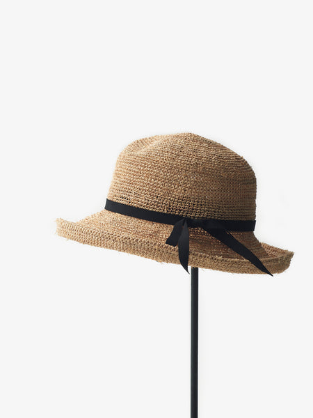 ラフィア糸入りかぎ編み ソフトハットセーラ｜石田製帽