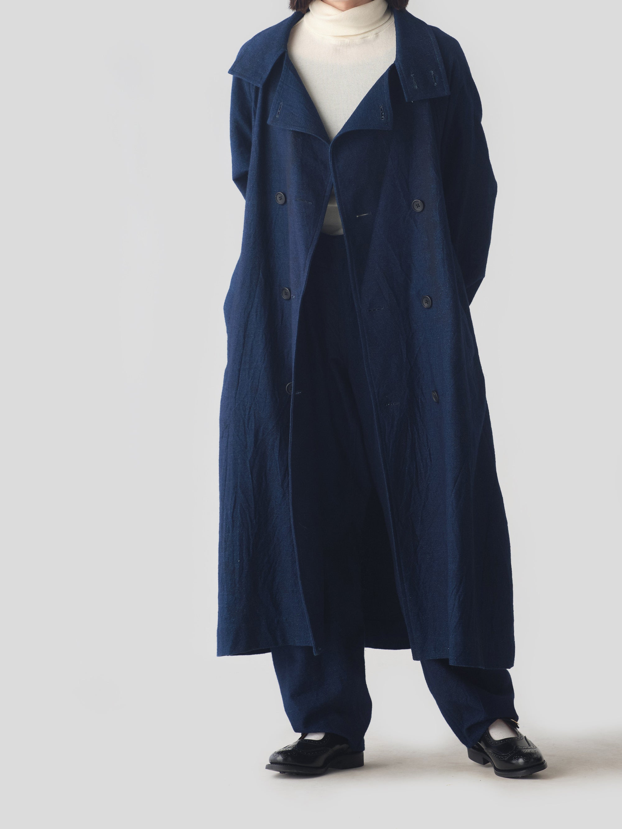 indigo cotton coat｜tamaki niime 玉木新雌