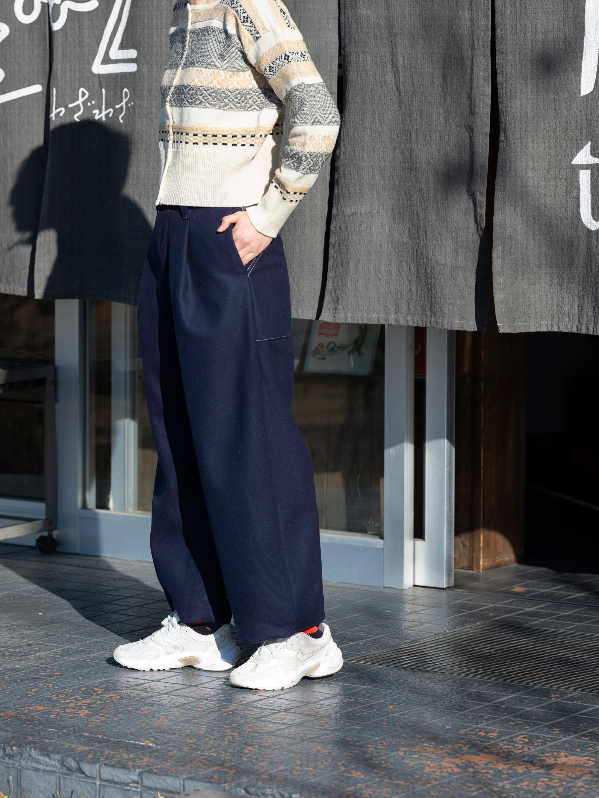 HW wide trousers Melton denim｜ASEEDONCLOUD