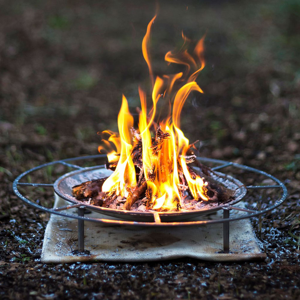 Arabia 絵皿 焚き火 組立式焚火台「ken-shuri」（ケンシュリ）/【黒皮鉄】