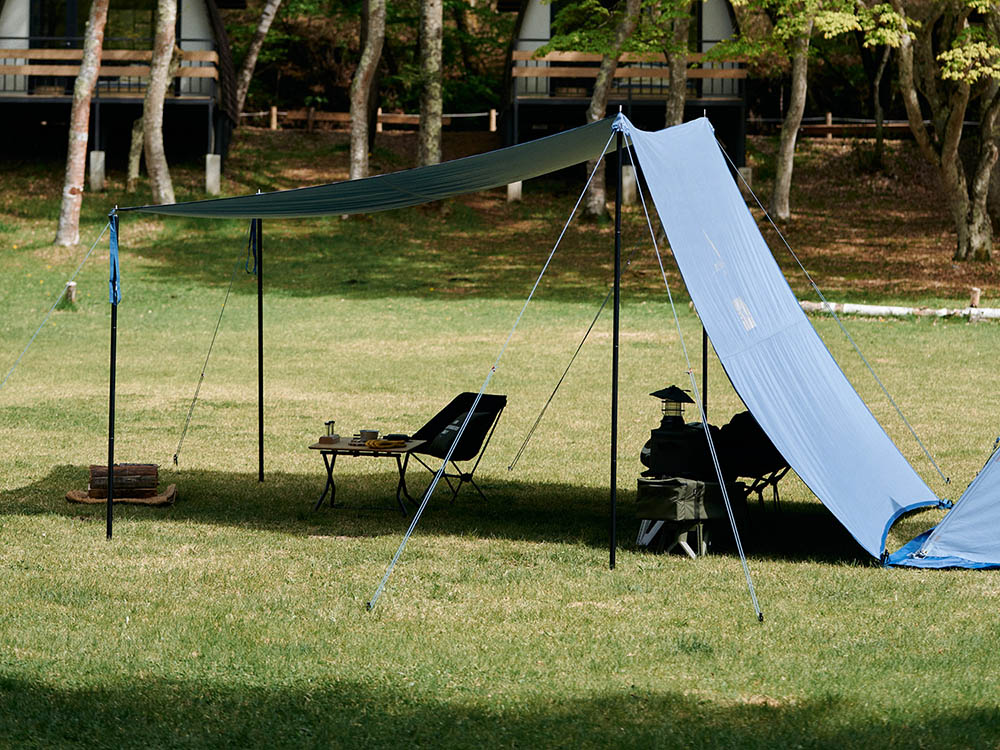 EKAL×テンマクデザインの即完コラボテントに対応する焚き火タープが