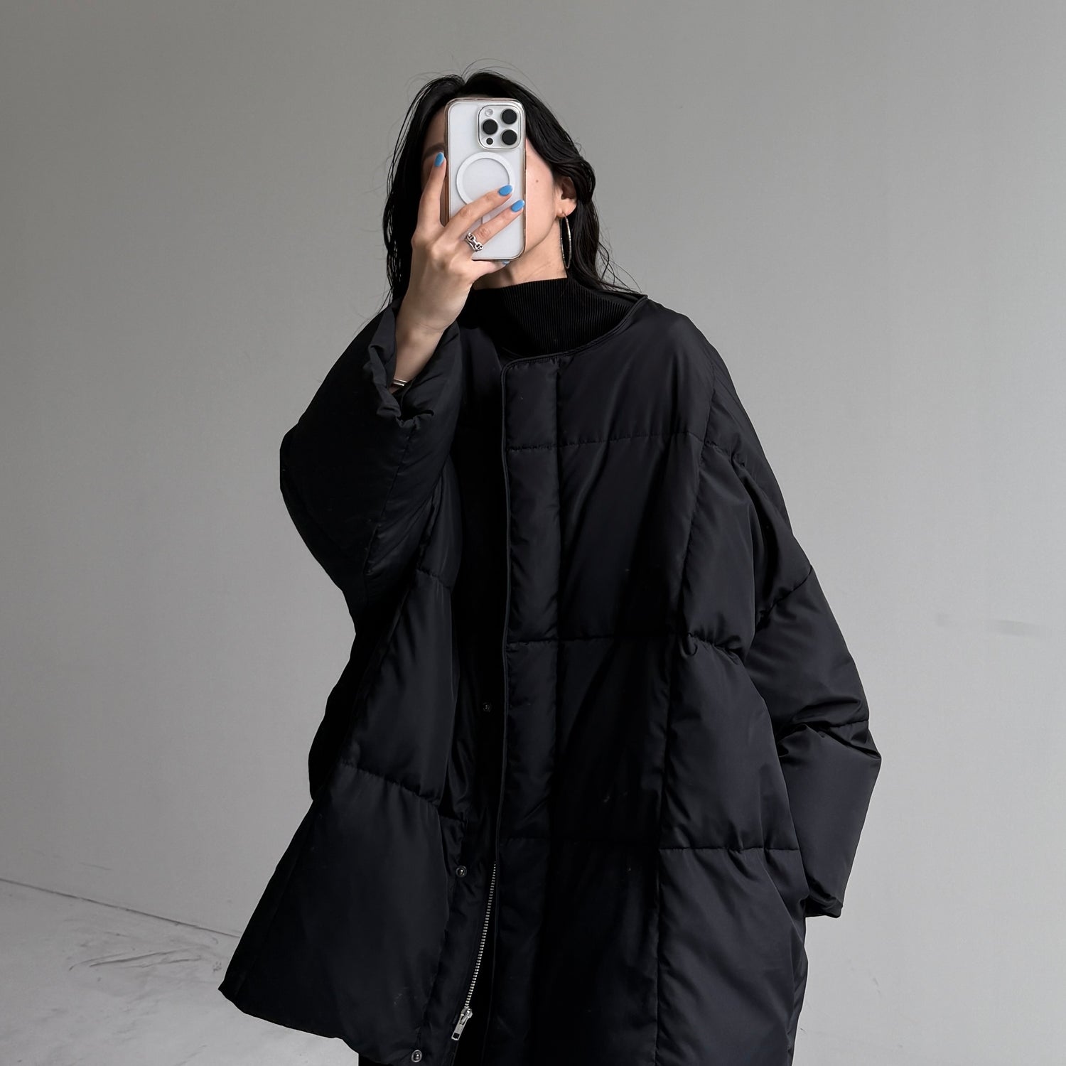 選べるポケット】perfect silhouette down / black （パーフェクト