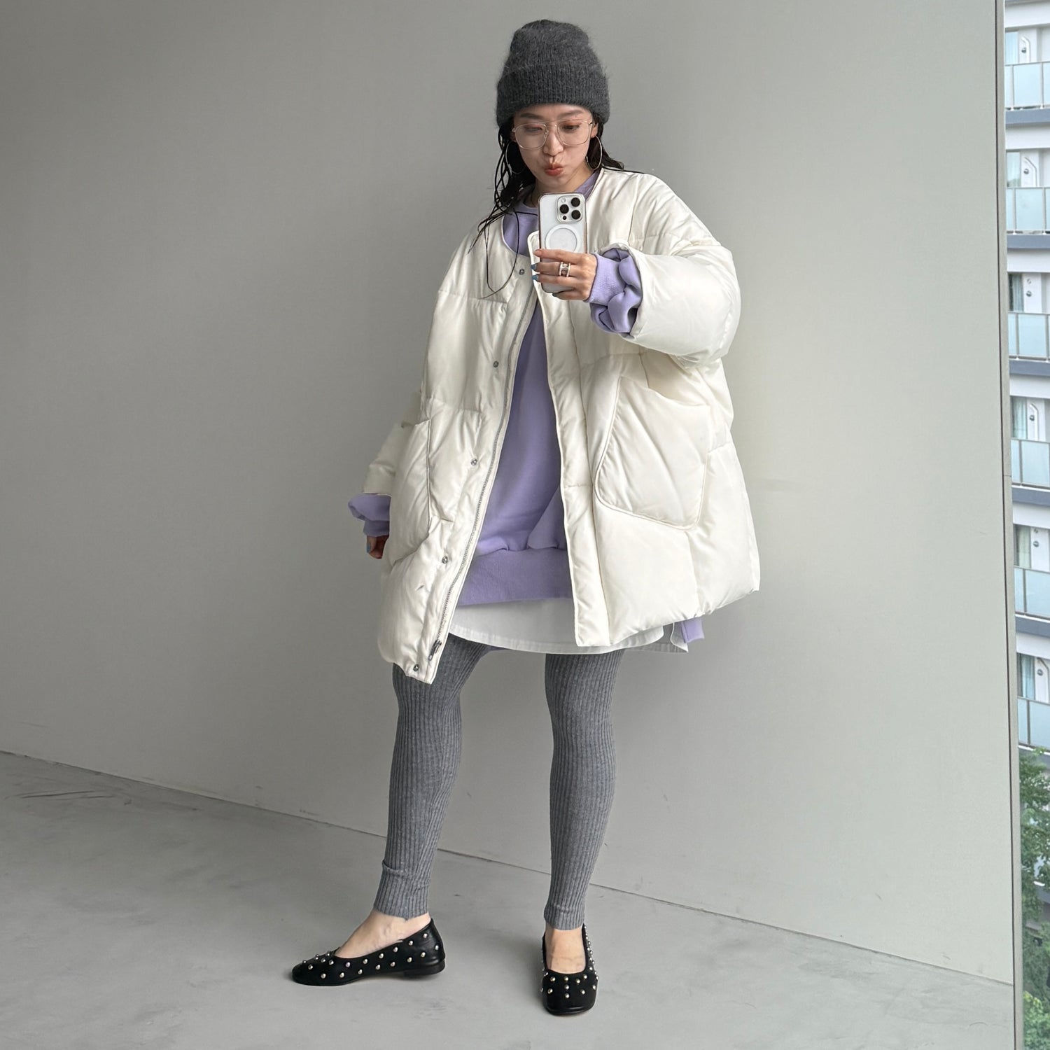 選べるポケット】perfect silhouette down / ivory （パーフェクト