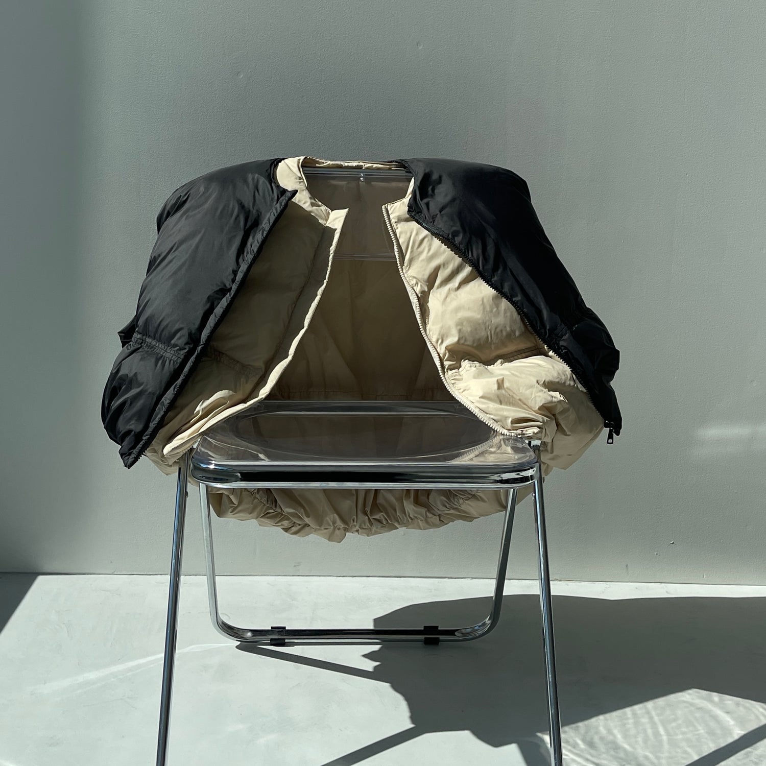 egg down vest / beige （パーフェクトシルエットダウンコート