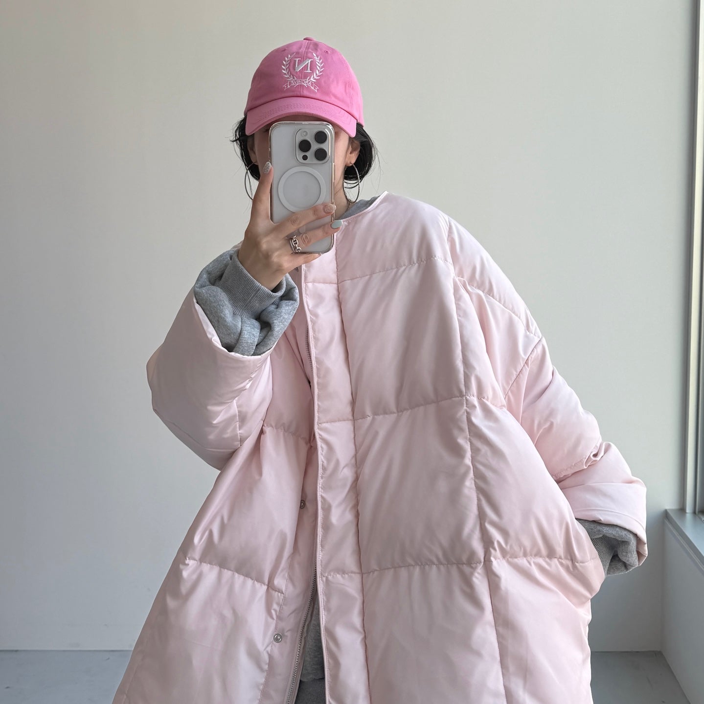 サイドポケットのみ再入荷】perfect silhouette down / baby pink
