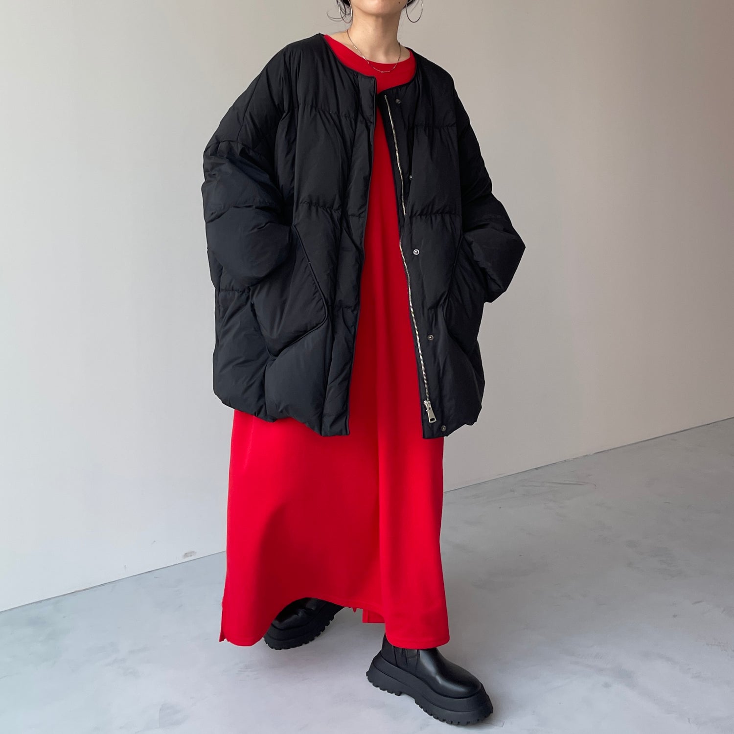 super loose light sweatee one piece / red [3size] | wee9s