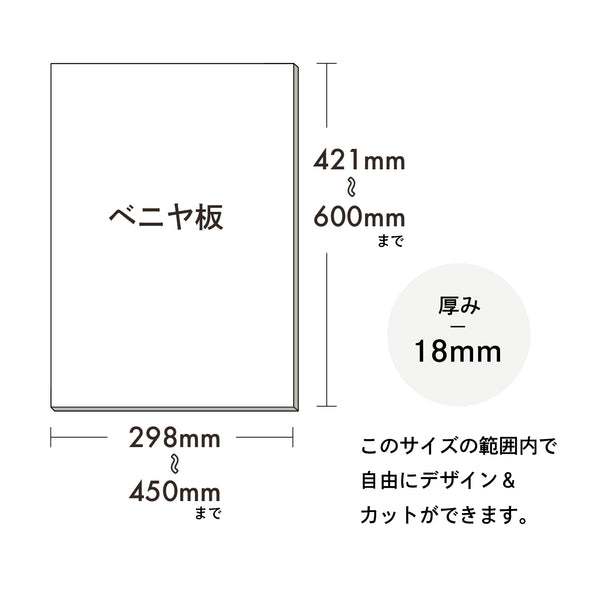 オリジナル木製看板[ 自由カット＋プリント] Mサイズ - What a Board