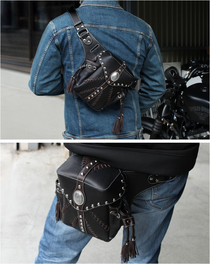 本革 レザー ウエストバッグ ヒップバッグ ライダーバッグ ウエスト