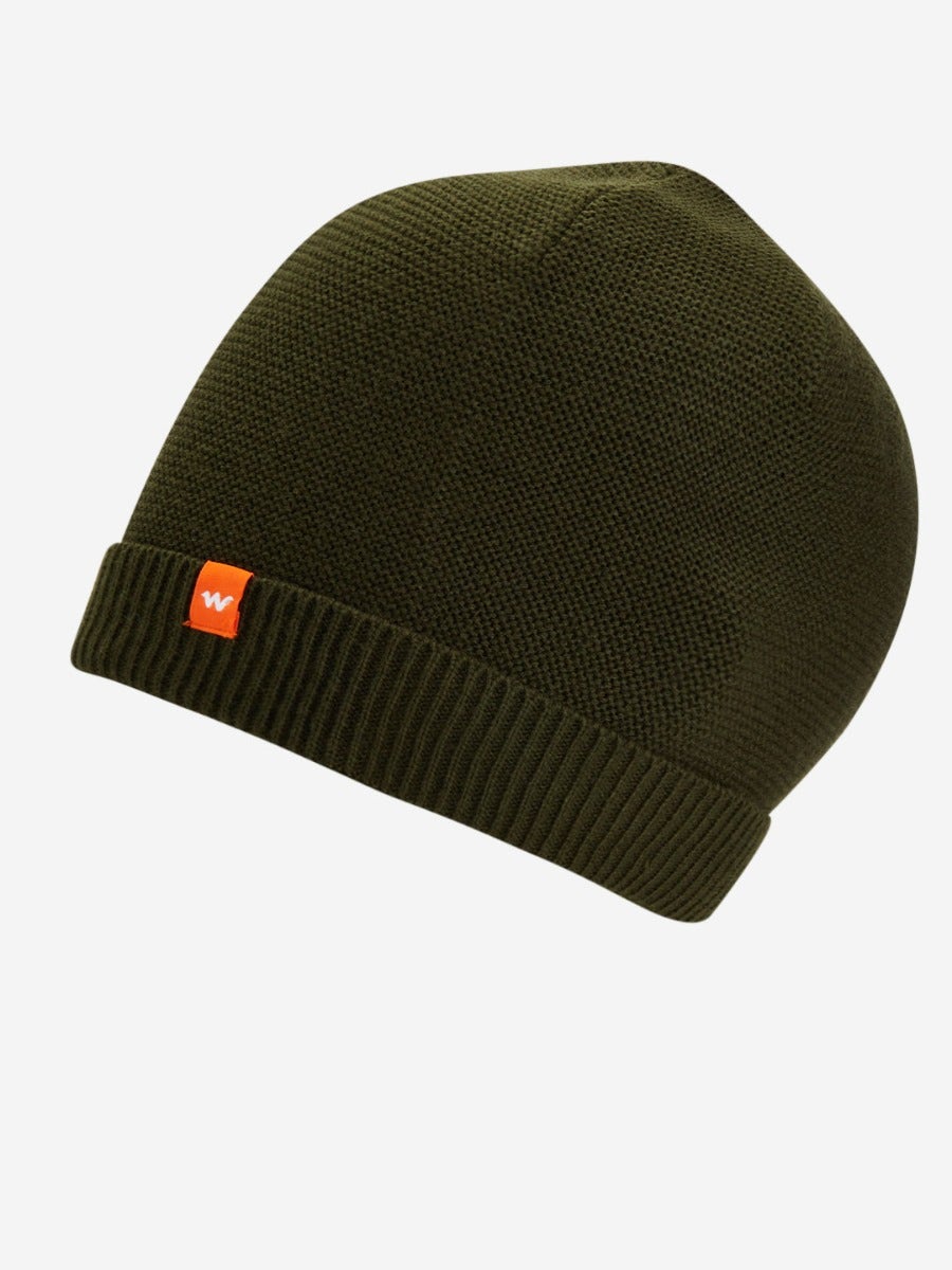 Buy Acrylic Beanie Badge Skull Cap Dark Olive Online | Wildcraft