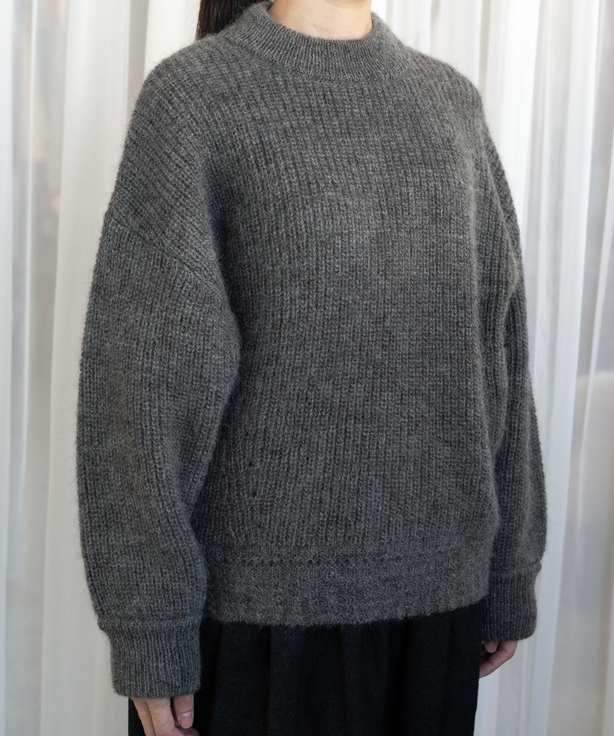 アルパカモヘヤ畦編みプルオーバー (mum904) – WOOL STUDIO